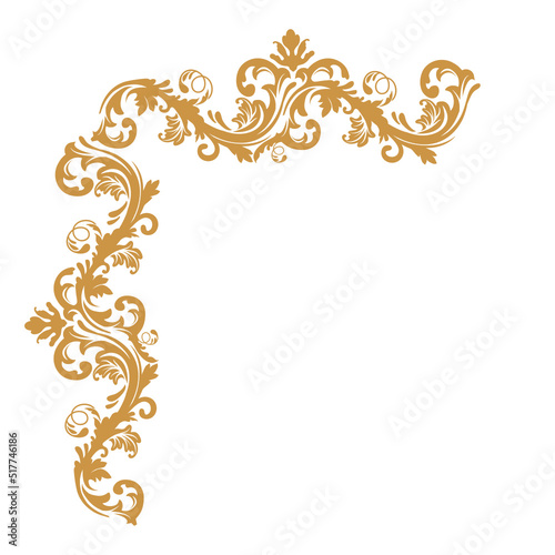 luxury gold floral label frame