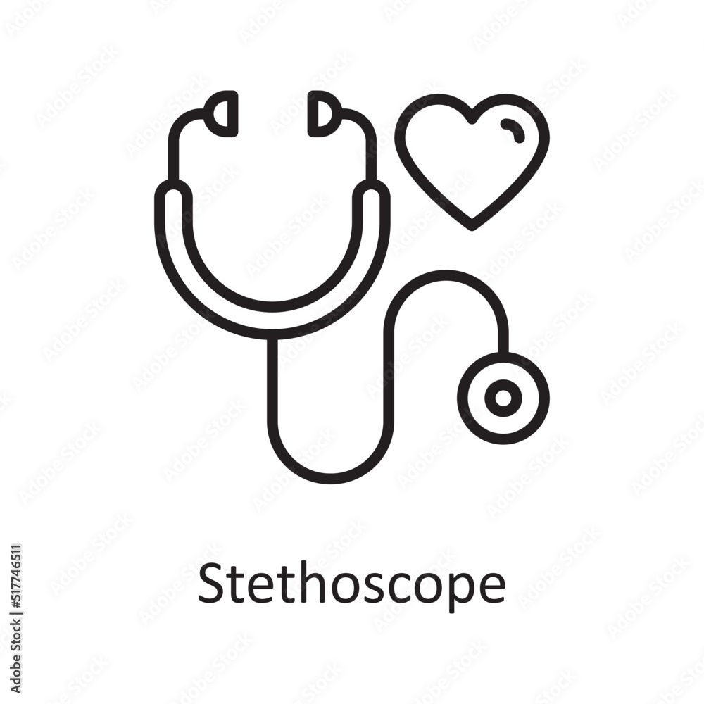 Stethoscope vector outline Icon Design illustration. Medical Symbol on White background EPS 10 File Stethoscope vector outline Icon Design illustration. Medical Symbol on White background EPS 10 File