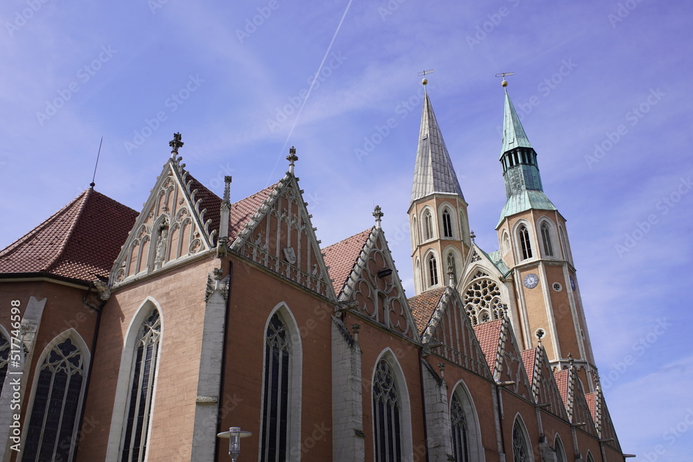 Obraz premium St. Catherine's Church in Braunschweig was built at the beginning of the 13th century as a parish church in the Hagen district. 