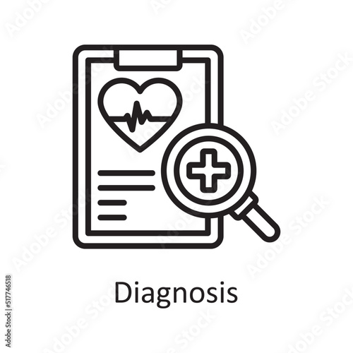Diagnosis vector outline Icon Design illustration. Medical Symbol on White background EPS 10 File