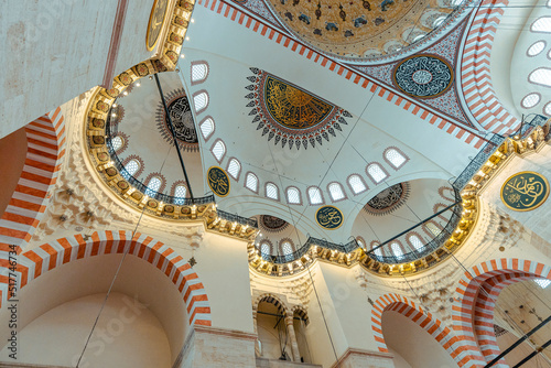 interior of suleymaniye mosque in istanbul photo