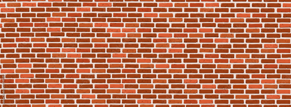 Rectangular wall with red brick texture with white construction adhesive joints. Seamless background. Rectangular wall with red brick texture with white construction adhesive joints. Seamless background.