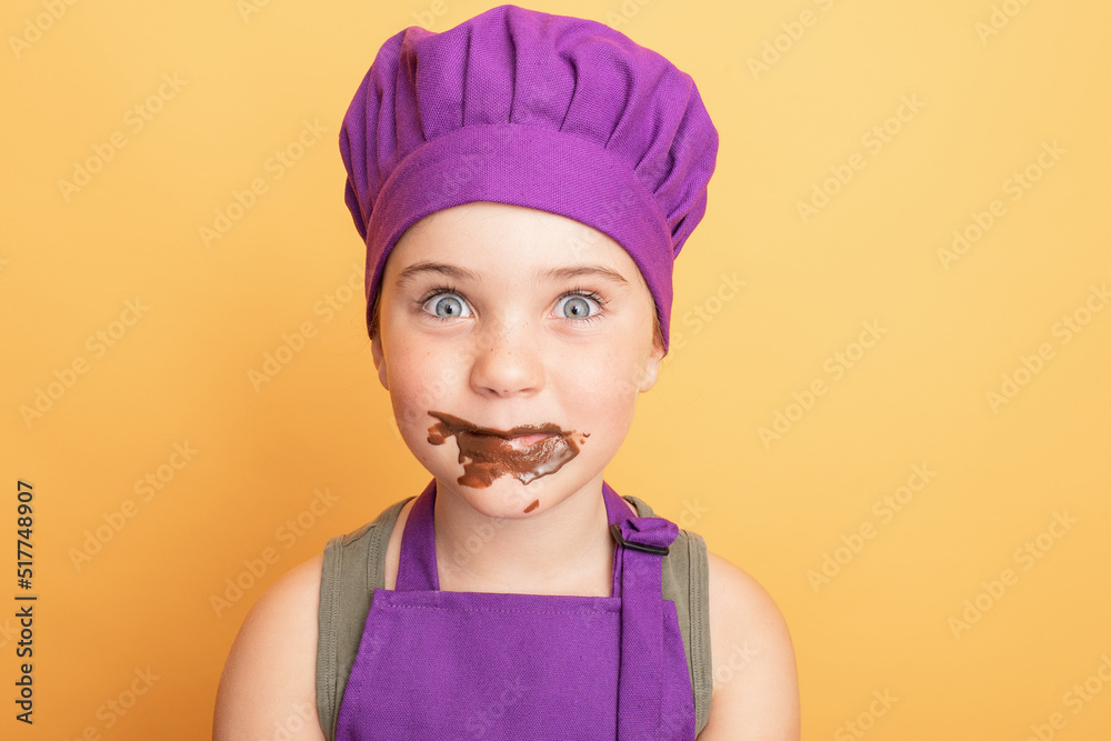 Funny girl covered with chocolate Funny girl covered with chocolate