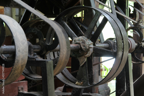 The machinery in a rice mill factory