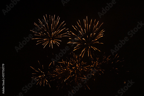 Fireworks exploding against black background