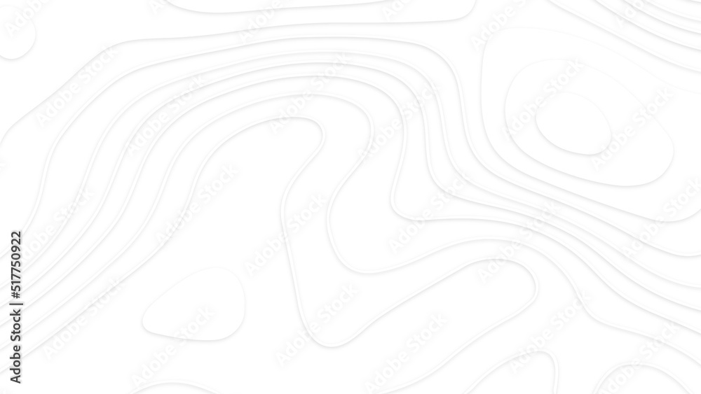 White paper cut white background. Abstract realistic papercut decoration textured with wavy layers and shadow. Topographic contour map abstract tech motion graphic design. White paper cut white background. Abstract realistic papercut decoration textured with wavy layers and shadow. Topographic contour map abstract tech motion graphic design.