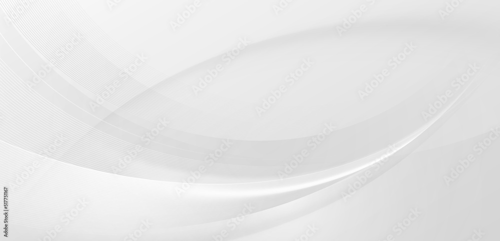 Abstract white background with smooth curve lines. Modern futuristic ...