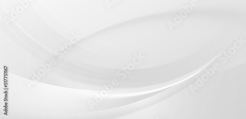 Abstract white background with smooth curve lines. Modern futuristic white and gray gradient curve shape texture. Elegant clean pattern. Suit for poster, template, website, brochure.