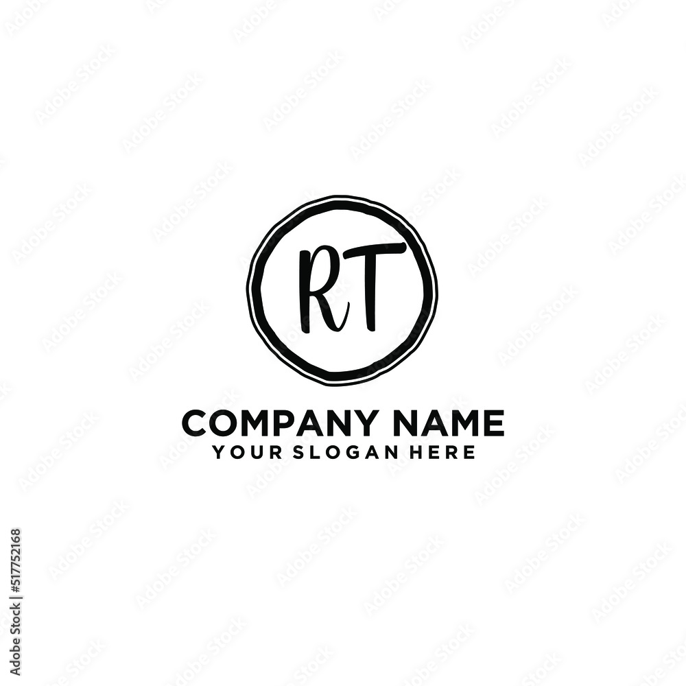 Letter RT Beautiful handwriting logo