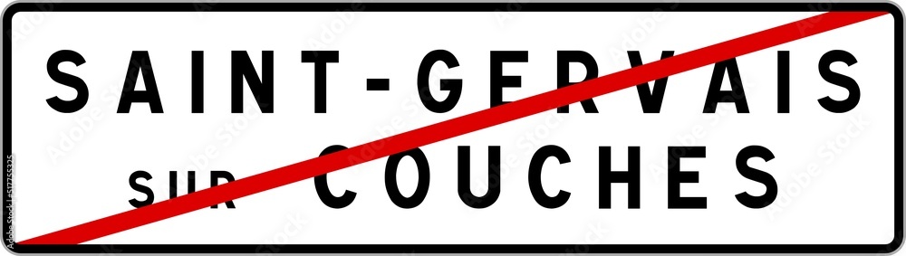 Panneau sortie ville agglomération Saint-Gervais-sur-Couches / Town exit sign Saint-Gervais-sur-Couches Panneau sortie ville agglomération Saint-Gervais-sur-Couches / Town exit sign Saint-Gervais-sur-Couches