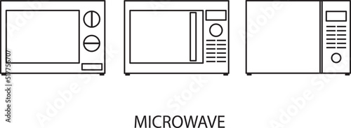 Microondas icono vector sobre fondo blanco. Vista de frente 