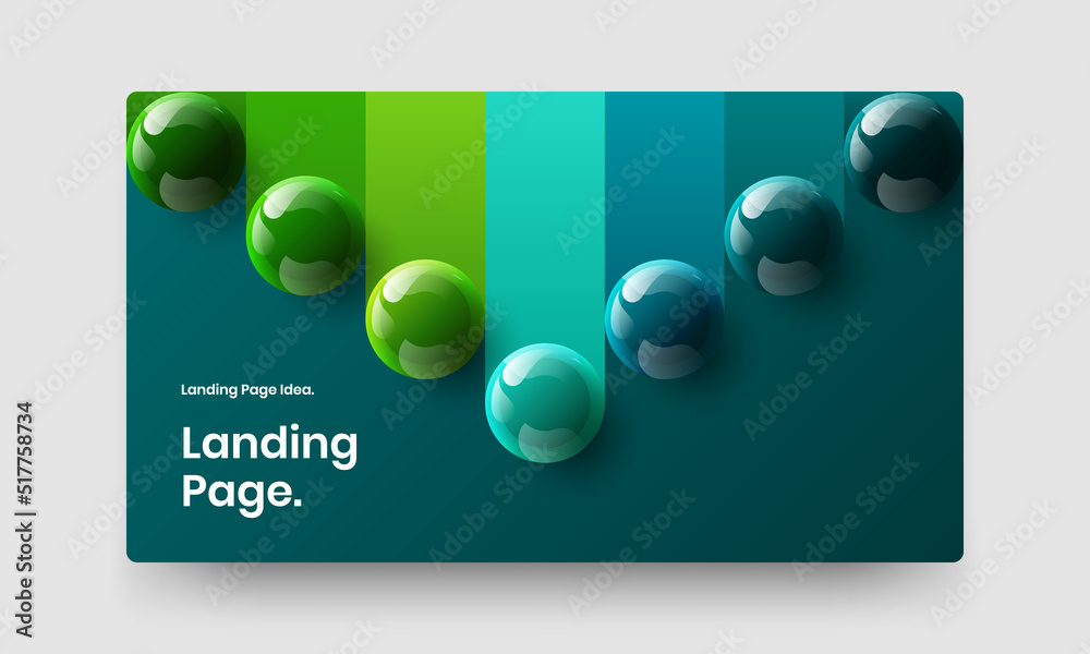 Modern realistic balls handbill illustration. Colorful company brochure design vector layout.