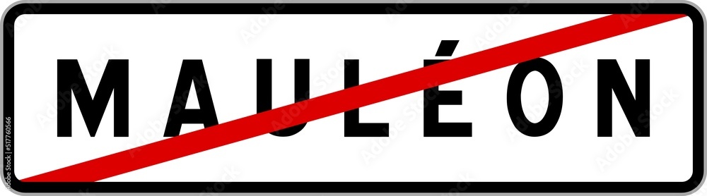 Panneau sortie ville agglomération Mauléon / Town exit sign Mauléon Panneau sortie ville agglomération Mauléon / Town exit sign Mauléon