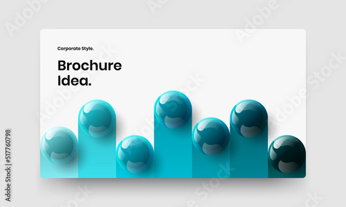 Premium company identity vector design concept. Isolated 3D balls catalog cover template.