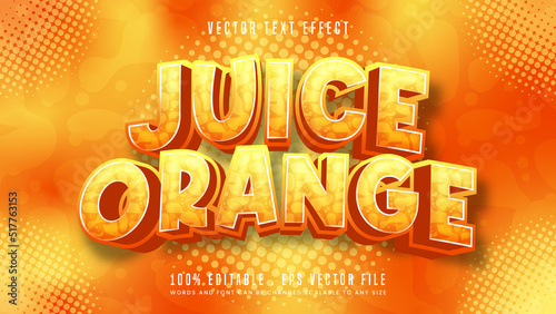 Juice Orange 3d editable text effect font style