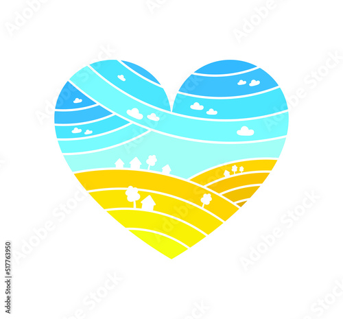 My home is Ukraine, vector heart