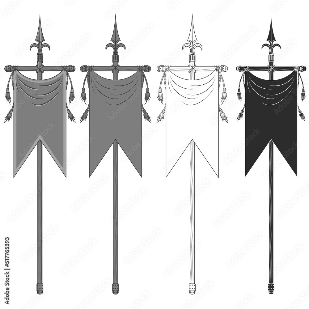 Medieval pennant design on a spear Medieval pennant design on a spear