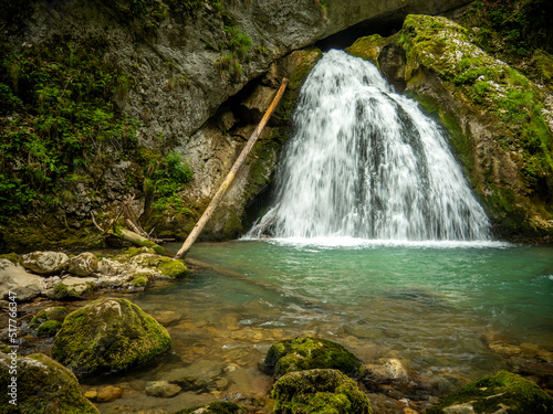 Eventai waterfall in Galbena canyon  Transylvania  Romania  Western Carpathian mountains  Apuseni national park