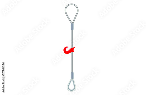 cable slings with red hook choker with thimble