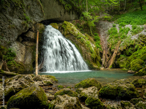 Eventai waterfall in Galbena canyon, Transylvania, Romania, Western Carpathian mountains, Apuseni national park photo