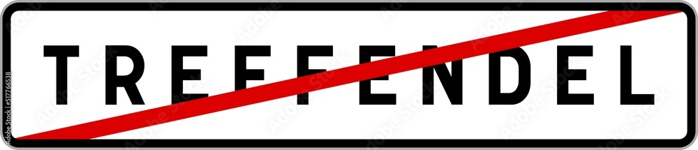 Panneau sortie ville agglomération Treffendel / Town exit sign Treffendel Panneau sortie ville agglomération Treffendel / Town exit sign Treffendel