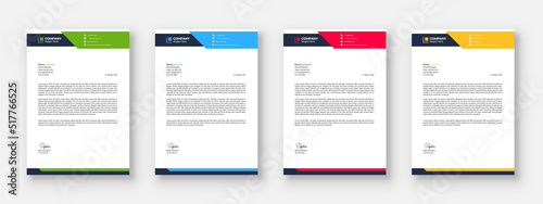 Modern Creative and Clean professional corporate company business letterhead template design with Multicolor Letterhead Bundle