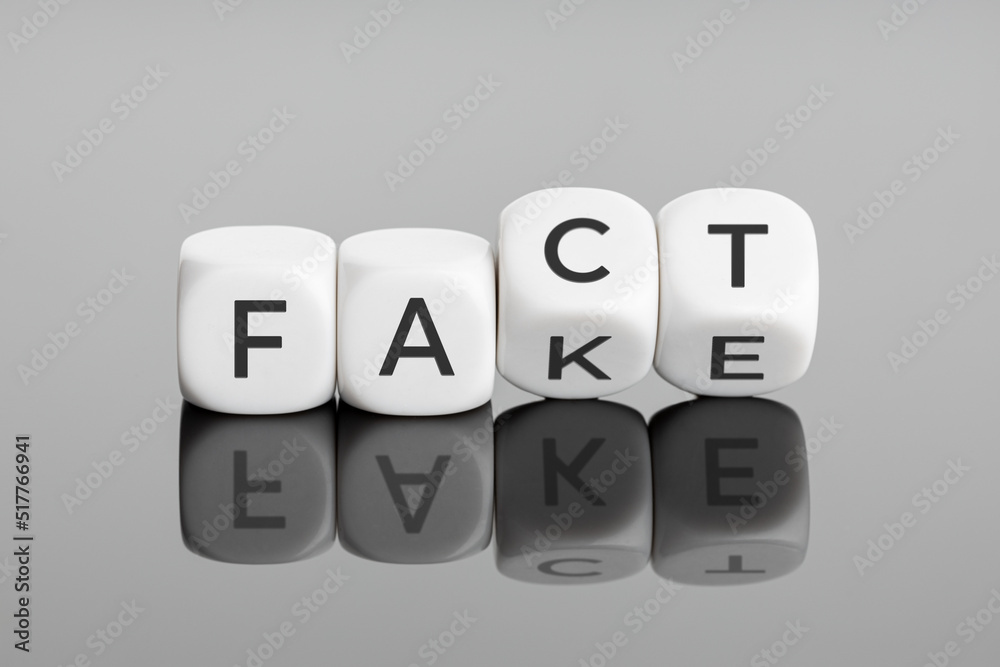 Fact or Fake concept. Flip blocks change the word fake to fact. April fools day Fact or Fake concept. Flip blocks change the word fake to fact. April fools day