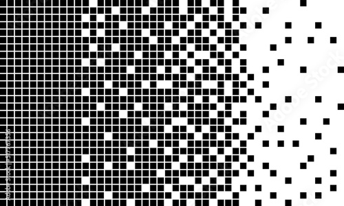 Dissolved filled in abstract style. Disintegration rectangle vector background. Transform effect. Broken and disappear. Random dissipated rectangle.