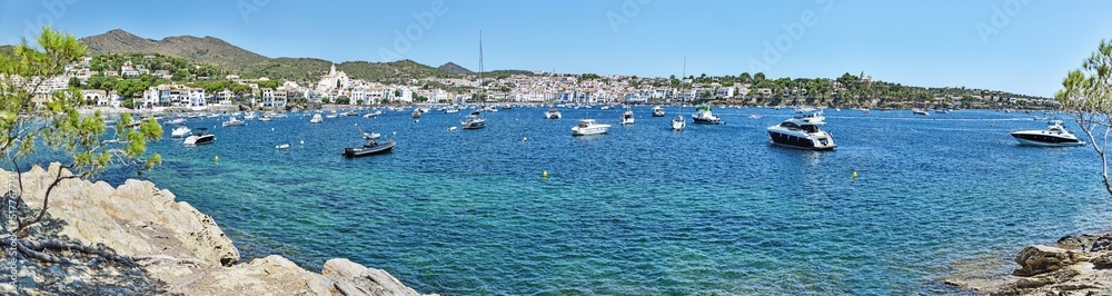 Gerona, Cadaques, Spain: 07.16.2022; The panorama to Cadaques Gerona, Cadaques, Spain: 07.16.2022; The panorama to Cadaques