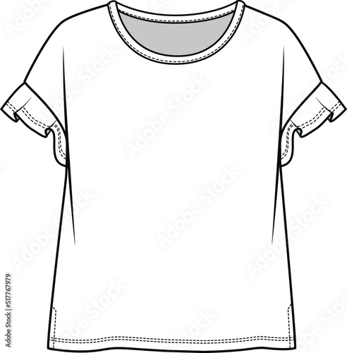 DROP SHOULDER RUFFLE SLEEVES KNIT TOP FLAT SKETCH FOR KIDS TEENS AND TODDLERS GIRLS IN EDITABLE VECTOR