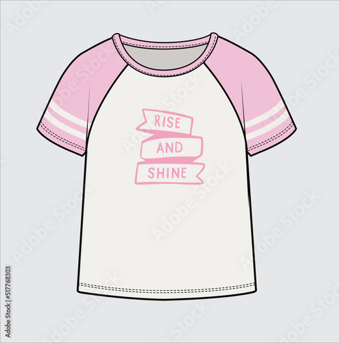 RAGLAN SPORTY TOP FOR TEEN GIRLS AND KID GIRLS IN EDITABLE VECTOR FILE