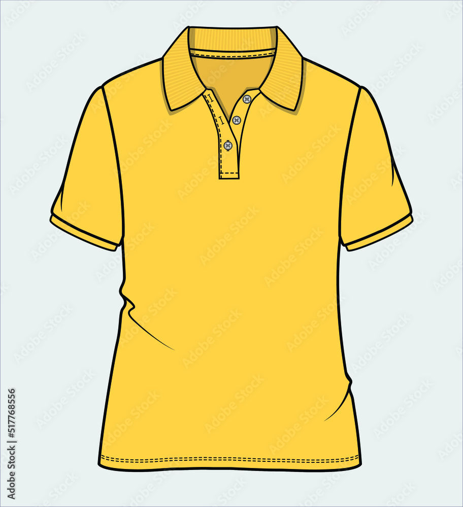 CASUAL POLO TEES WITH SHORT SLEEVES FOR WOMEN AND TEEN GIRLS IN EDITABLE VECTOR FILE CASUAL POLO TEES WITH SHORT SLEEVES FOR WOMEN AND TEEN GIRLS IN EDITABLE VECTOR FILE