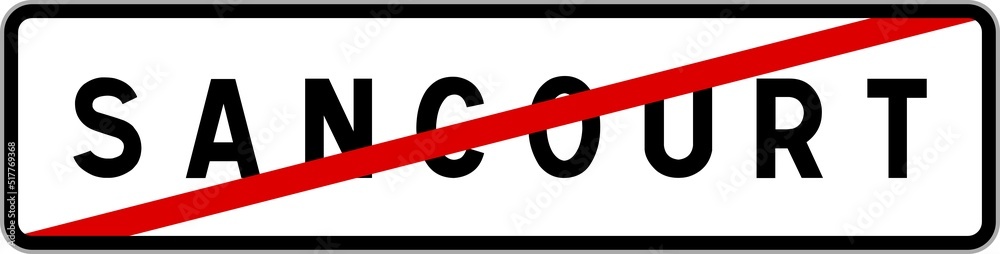 Panneau sortie ville agglomération Sancourt / Town exit sign Sancourt Panneau sortie ville agglomération Sancourt / Town exit sign Sancourt