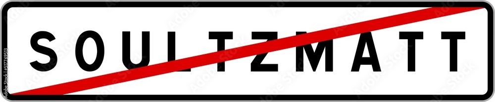 Panneau sortie ville agglomération Soultzmatt / Town exit sign Soultzmatt Panneau sortie ville agglomération Soultzmatt / Town exit sign Soultzmatt