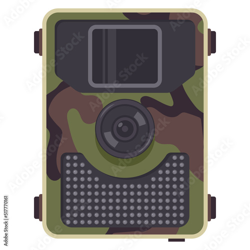 Trail camera vector cartoon illustration isolated on a white background.