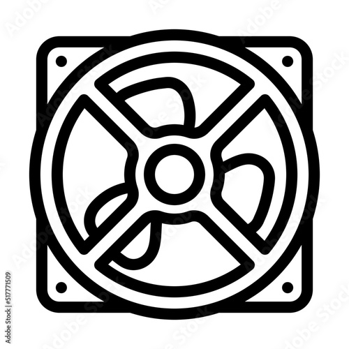 computer fan line icon vector. computer fan sign. isolated contour symbol black illustration