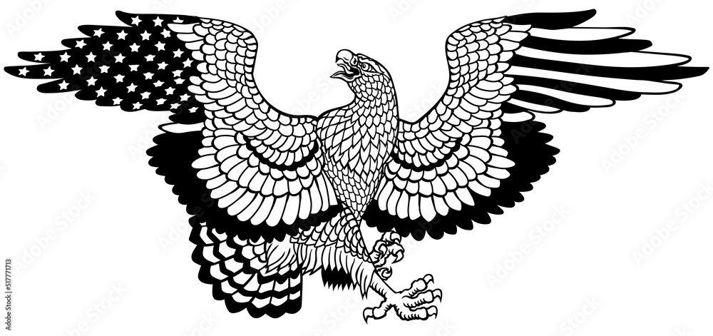 Premium Vector  Illustration of a tribal totem animal eagle tattoo in black  and white