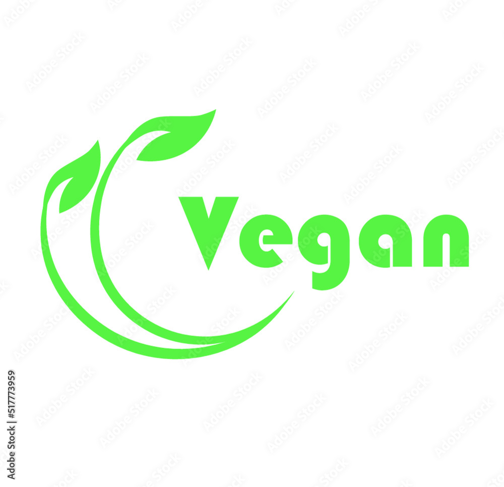 Think green and go vegan. Conceptual illustration Think green and go vegan. Conceptual illustration