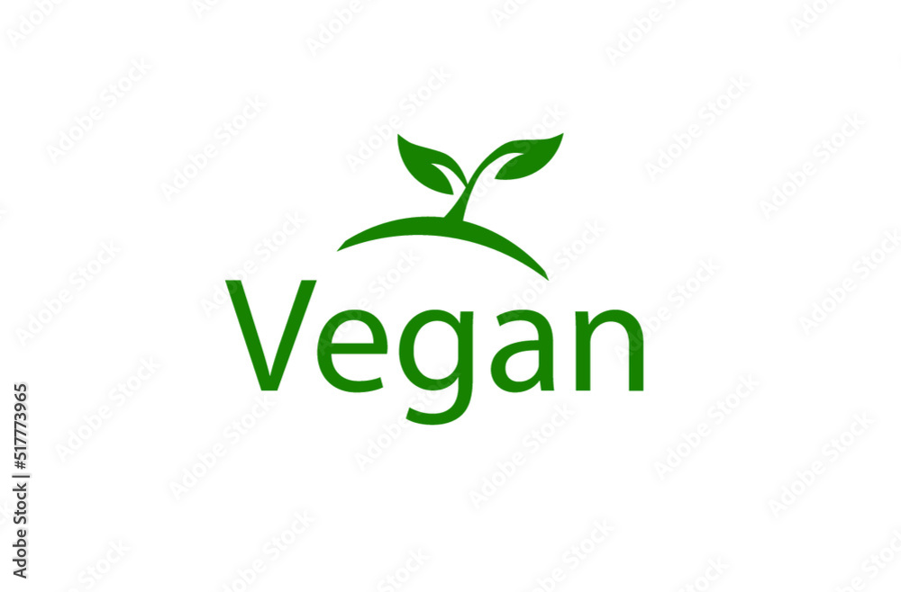 Think green and go vegan. Conceptual illustration