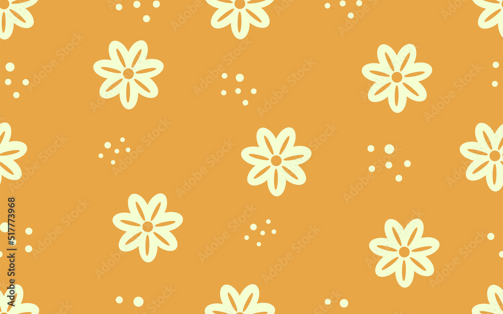 Flowers orange seamless pattern Flowers orange seamless pattern