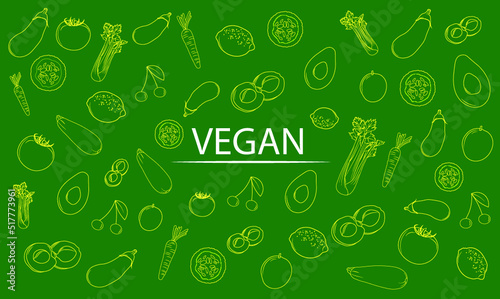 Think green and go vegan. Conceptual illustration