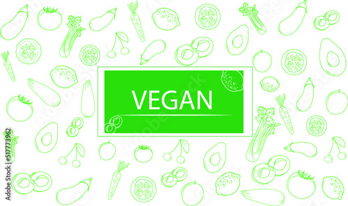 Think green and go vegan. Conceptual illustration