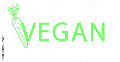 Think green and go vegan. Conceptual illustration