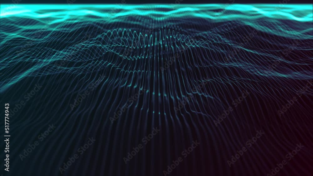 Abstract Digital Waving Lines Fx Background Loop/ 4k animation of an ...