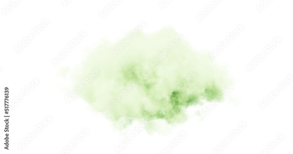 Green cloud on white background. 3d rendering.