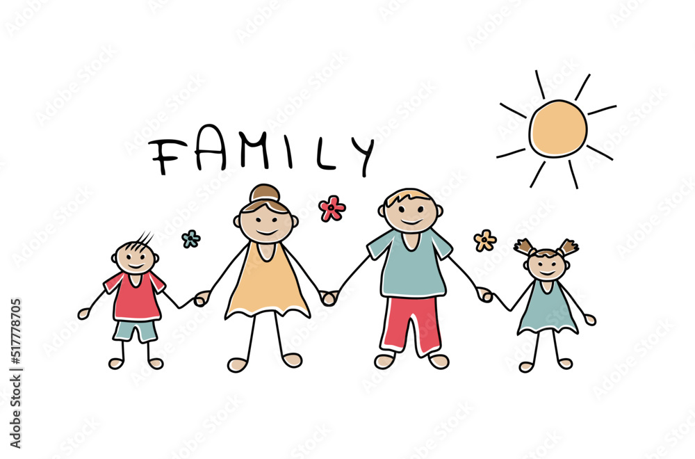 Happy family, sketch for your design