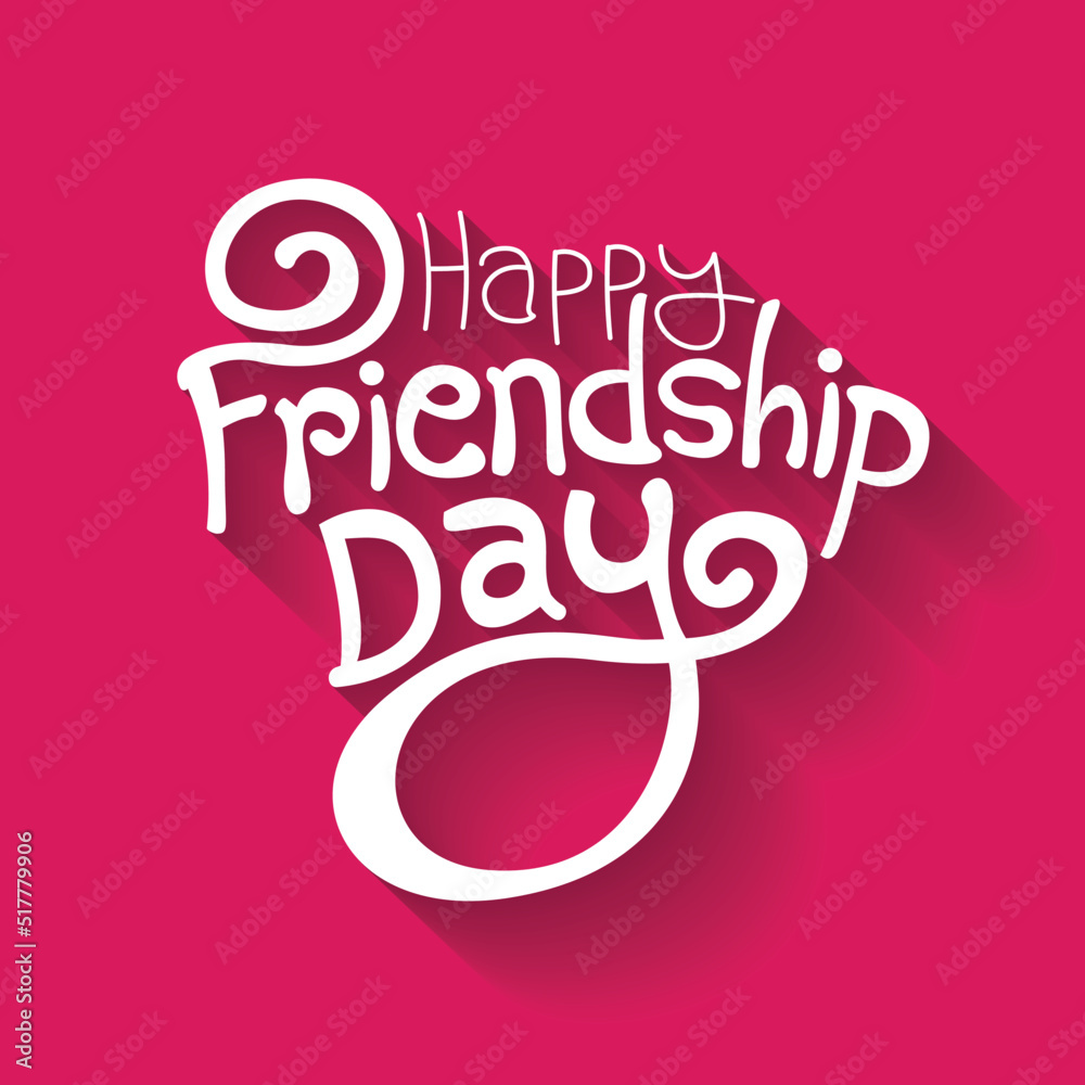Happy Friendship day handwriting beautiful text with colorful ...