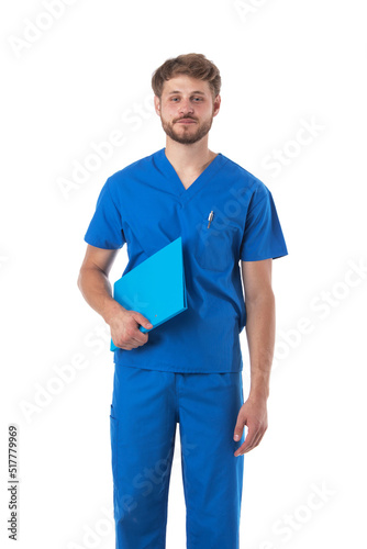 Doctor or male nurse with folder