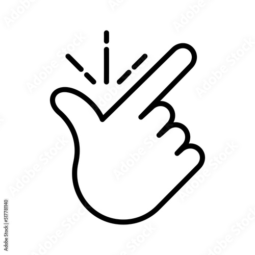 Easy icon. Finger snapping hand gesture. Pictogram isolated on a white background.