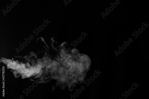 White vapor, smoke on a black background to add to your pictures. Perfect smoke, steam, fragrance, incense for your photos. Create mystical photos. Abstract background, design element © Alena